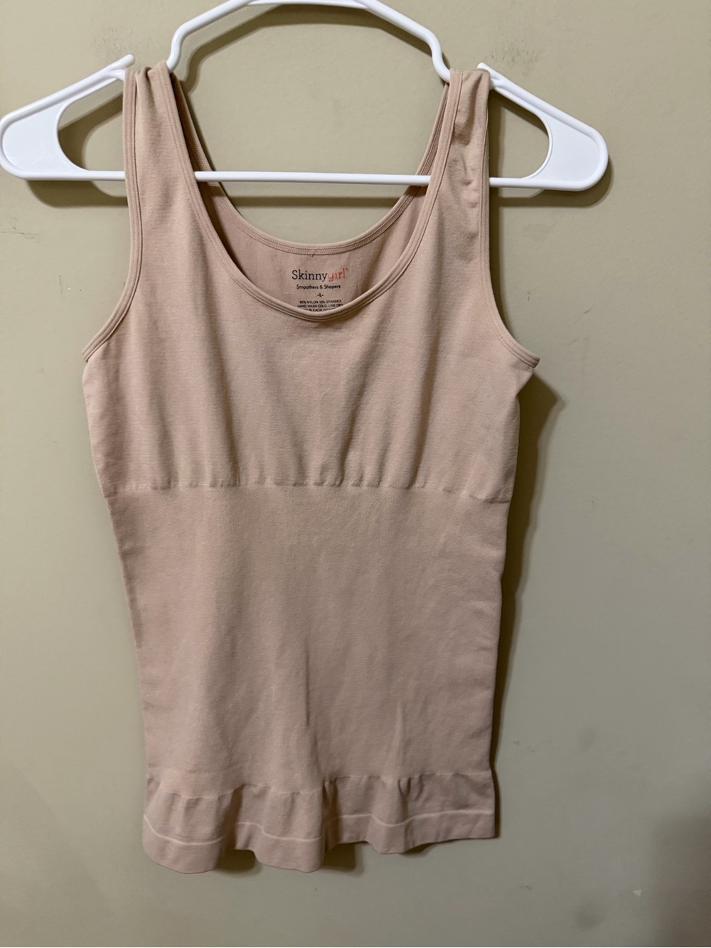 Skinnygirl Women's Cream Tank smothers & shapers large nwot nude breathable euc